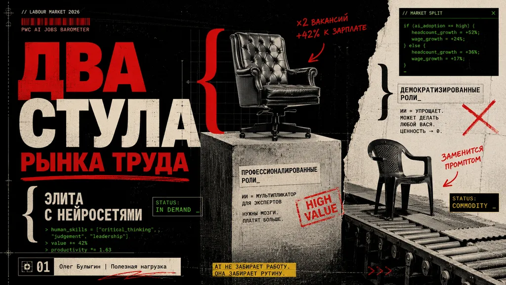 Два стула рынка труда: элита с нейросетями и дешевые кнопкодавы 🪑