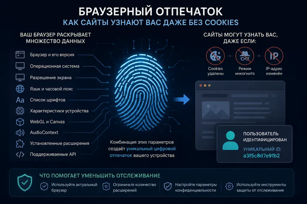 🔐 Браузерный отпечаток: как сайты узнают вас даже без cookies