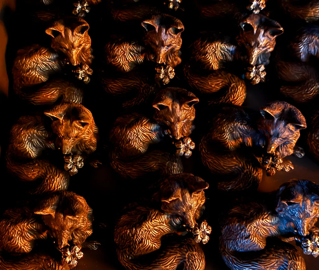 В неоновом свете вывески Sponsr лисички выглядят по-особенному выигрышно