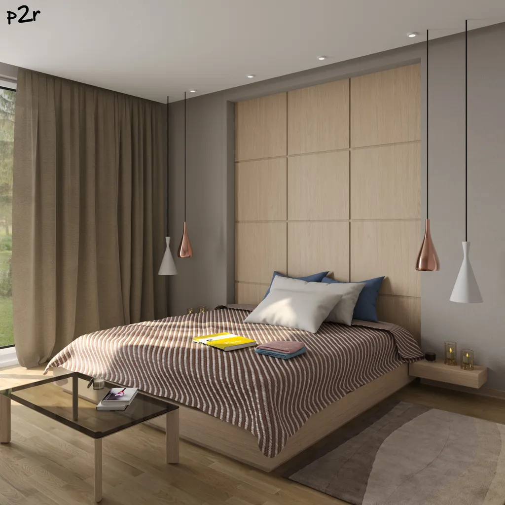 3D-визуализация современной спальни