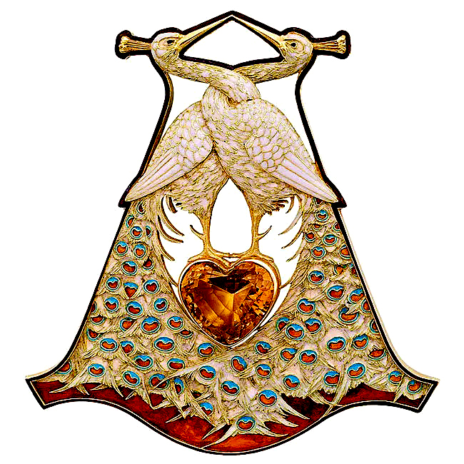 Подвеска "Два павлина", 1897 - 1898