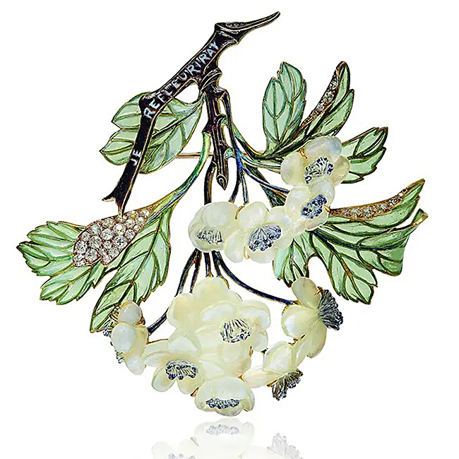 Брошь. Бриллианты, стекло и эмаль. 1899 = 1901