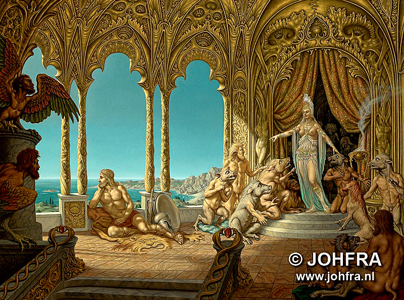 Картина художника Йофра (Джофра) Босхарта / Johfra Bosschart) под названием " Одиссей у Кирки "