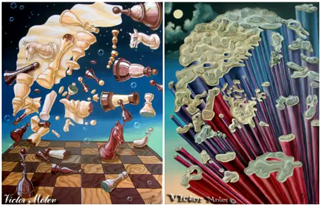 Слева: Эйнштейн, который не умел играть в шахматы. Справа: Эйнштейн и теория Большого Взрыва