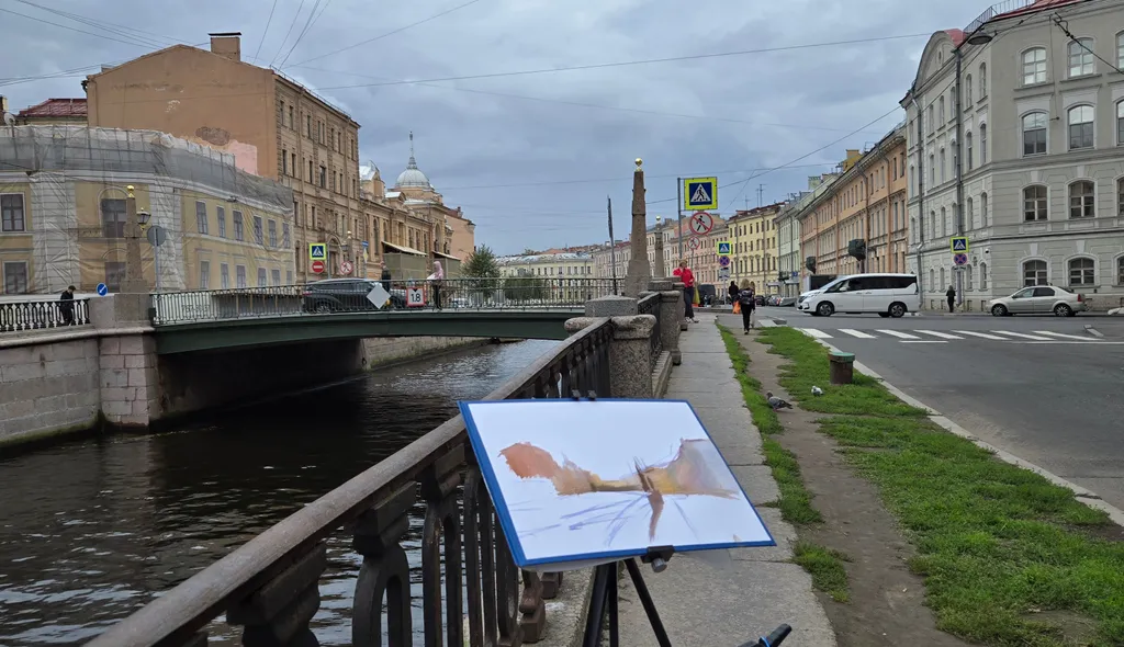 Подъяческий мост. Гуашь